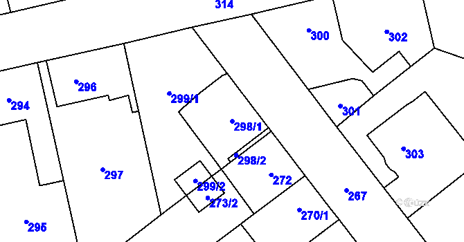 Parcela st. 298/1 v KÚ Svinov, Katastrální mapa