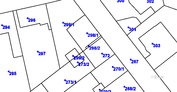 Parcela st. 298/2 v KÚ Svinov, Katastrální mapa