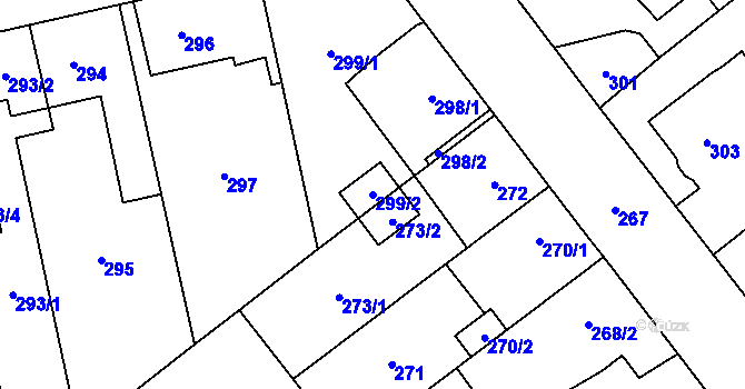 Parcela st. 299/2 v KÚ Svinov, Katastrální mapa