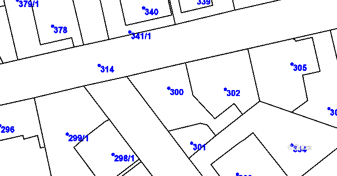 Parcela st. 300 v KÚ Svinov, Katastrální mapa