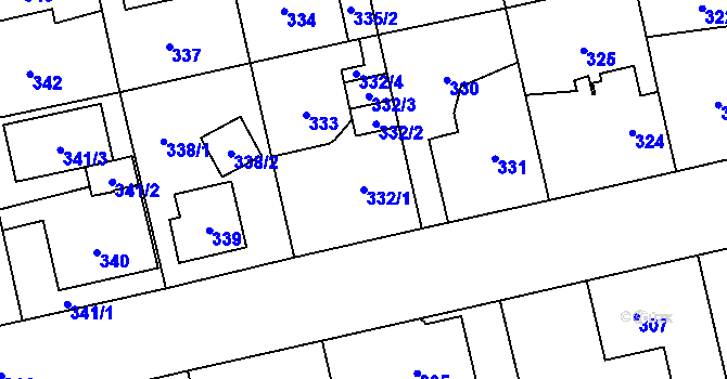 Parcela st. 332/1 v KÚ Svinov, Katastrální mapa