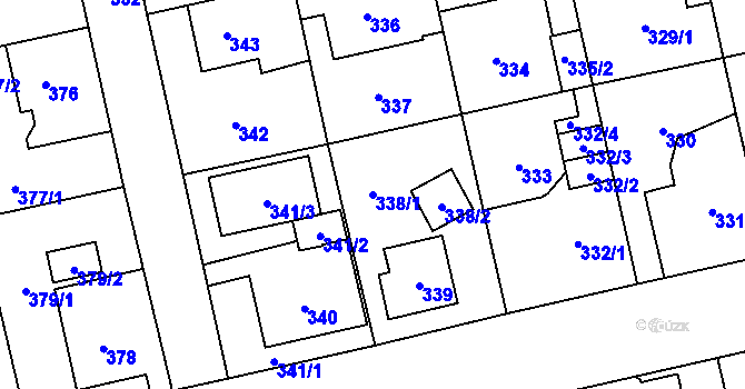 Parcela st. 338/1 v KÚ Svinov, Katastrální mapa