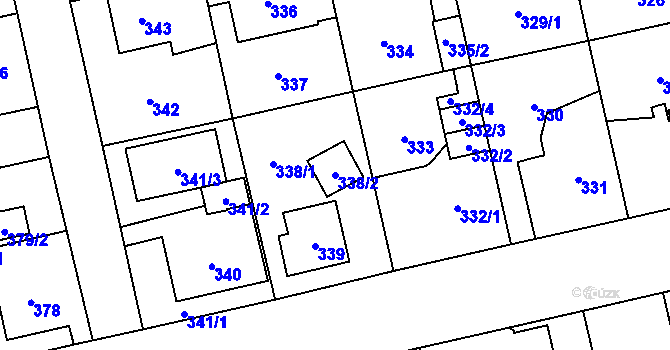 Parcela st. 338/2 v KÚ Svinov, Katastrální mapa