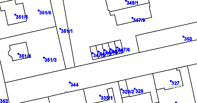 Parcela st. 347/3 v KÚ Svinov, Katastrální mapa