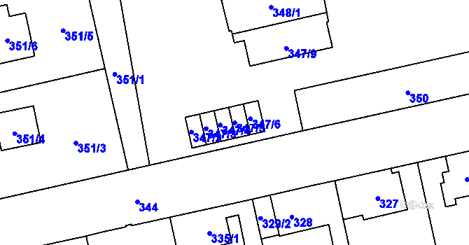 Parcela st. 347/5 v KÚ Svinov, Katastrální mapa