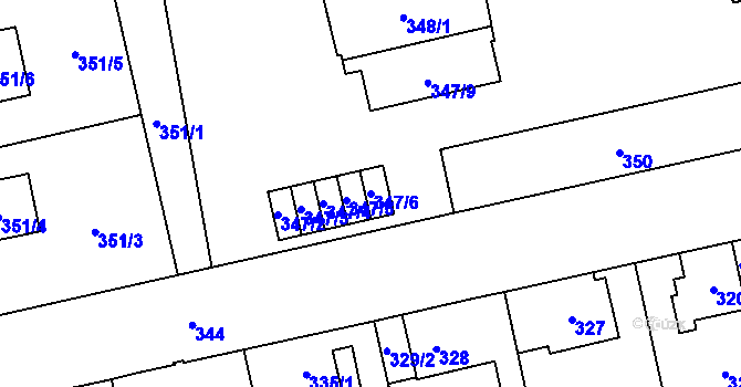 Parcela st. 347/6 v KÚ Svinov, Katastrální mapa