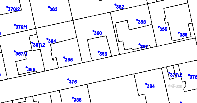 Parcela st. 359 v KÚ Svinov, Katastrální mapa