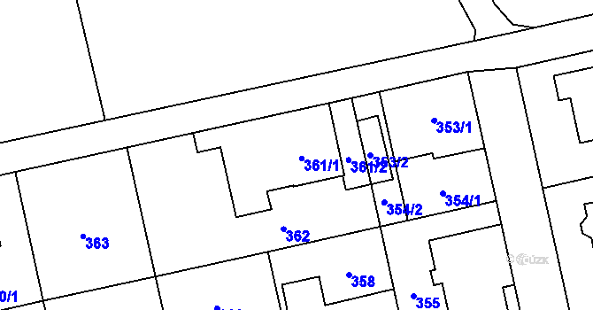 Parcela st. 361/1 v KÚ Svinov, Katastrální mapa