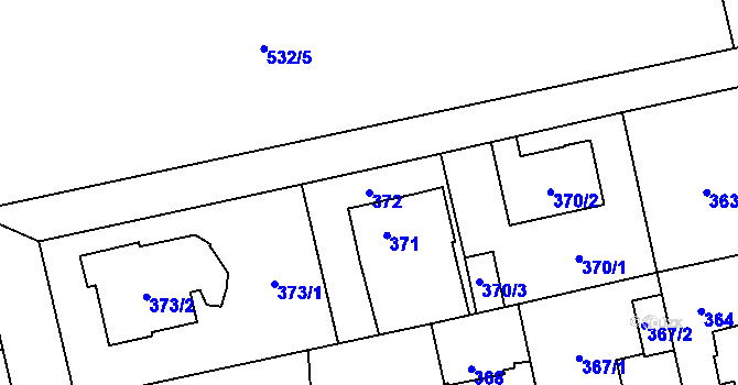 Parcela st. 372 v KÚ Svinov, Katastrální mapa