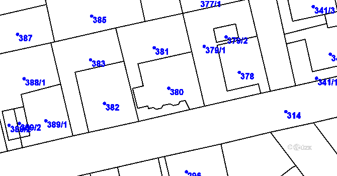 Parcela st. 380 v KÚ Svinov, Katastrální mapa