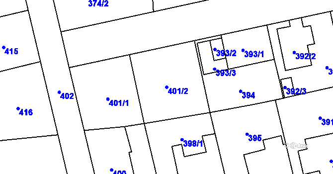 Parcela st. 401/2 v KÚ Svinov, Katastrální mapa