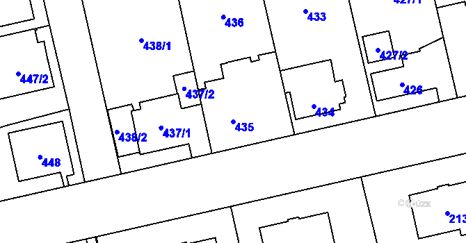 Parcela st. 435 v KÚ Svinov, Katastrální mapa
