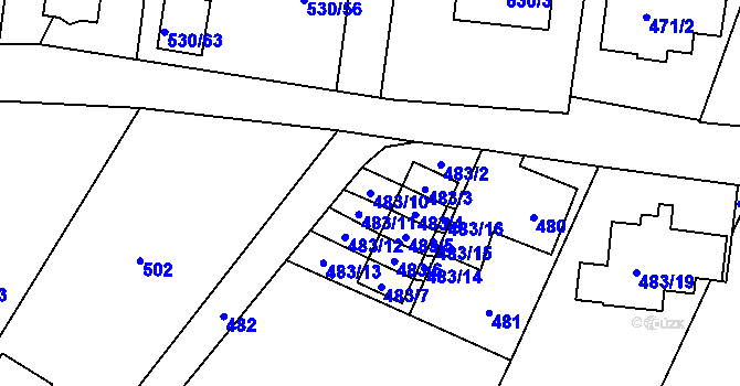 Parcela st. 483/10 v KÚ Svinov, Katastrální mapa