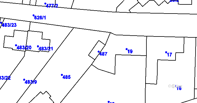 Parcela st. 487 v KÚ Svinov, Katastrální mapa