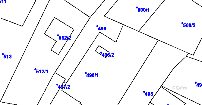 Parcela st. 496/2 v KÚ Svinov, Katastrální mapa