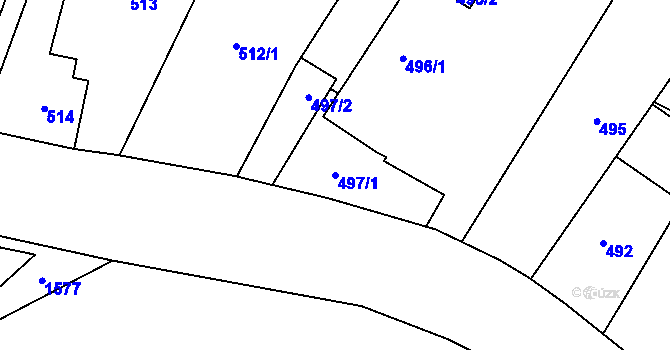 Parcela st. 497/1 v KÚ Svinov, Katastrální mapa