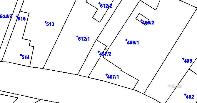 Parcela st. 497/2 v KÚ Svinov, Katastrální mapa