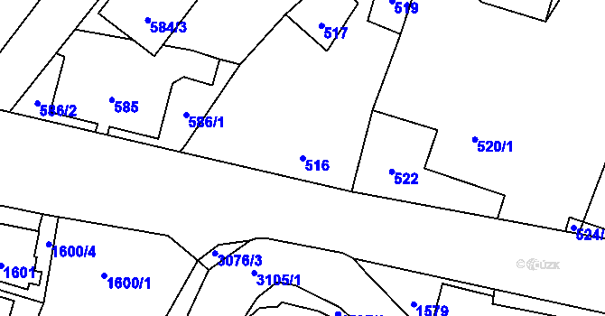 Parcela st. 516 v KÚ Svinov, Katastrální mapa