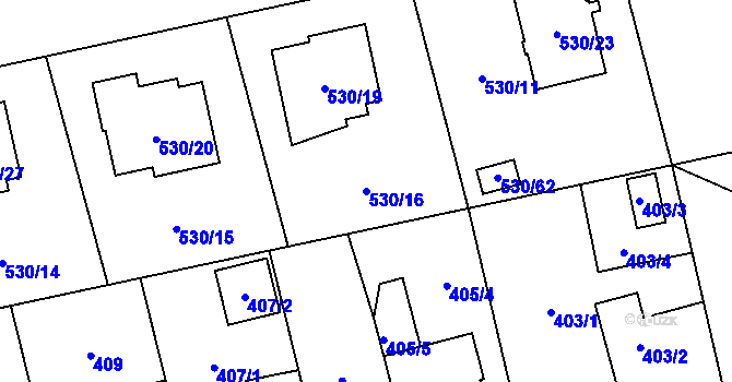 Parcela st. 530/16 v KÚ Svinov, Katastrální mapa