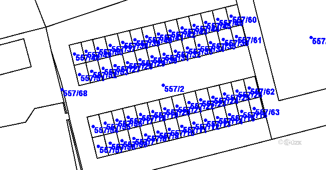 Parcela st. 557/2 v KÚ Svinov, Katastrální mapa