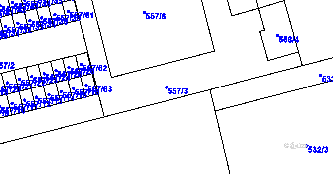 Parcela st. 557/3 v KÚ Svinov, Katastrální mapa