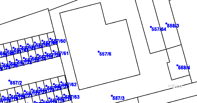 Parcela st. 557/6 v KÚ Svinov, Katastrální mapa
