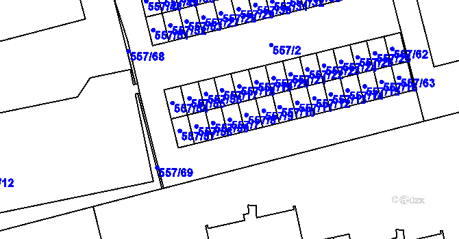 Parcela st. 557/7 v KÚ Svinov, Katastrální mapa
