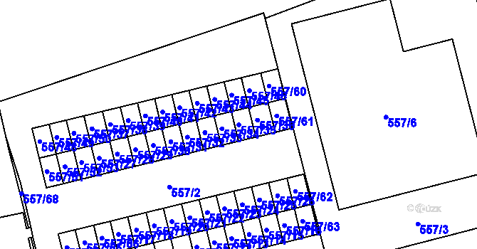Parcela st. 557/35 v KÚ Svinov, Katastrální mapa