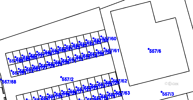 Parcela st. 557/36 v KÚ Svinov, Katastrální mapa