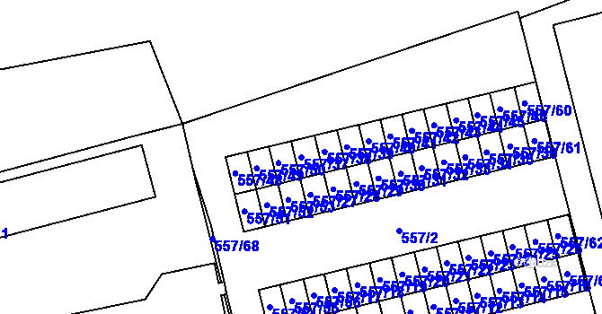 Parcela st. 557/37 v KÚ Svinov, Katastrální mapa