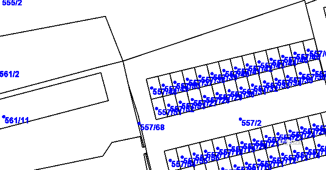 Parcela st. 557/49 v KÚ Svinov, Katastrální mapa