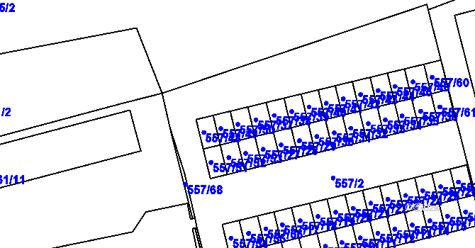 Parcela st. 557/50 v KÚ Svinov, Katastrální mapa