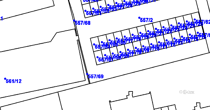 Parcela st. 557/58 v KÚ Svinov, Katastrální mapa