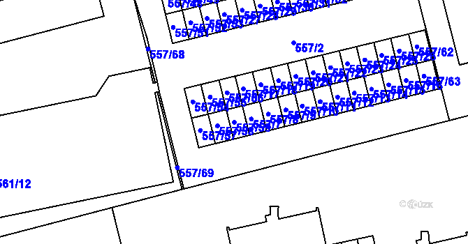 Parcela st. 557/59 v KÚ Svinov, Katastrální mapa