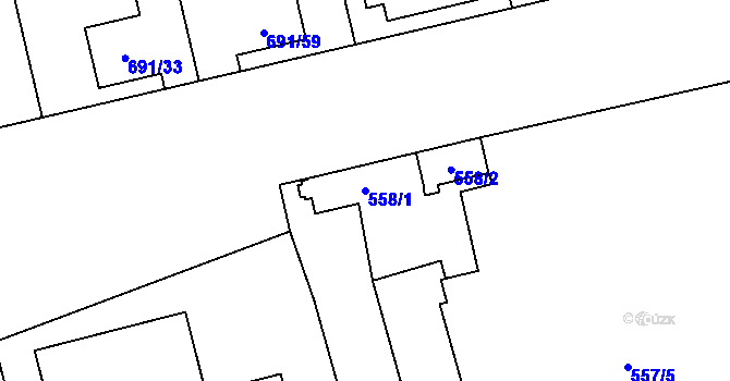 Parcela st. 558/1 v KÚ Svinov, Katastrální mapa