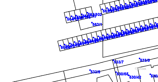 Parcela st. 564/2 v KÚ Svinov, Katastrální mapa