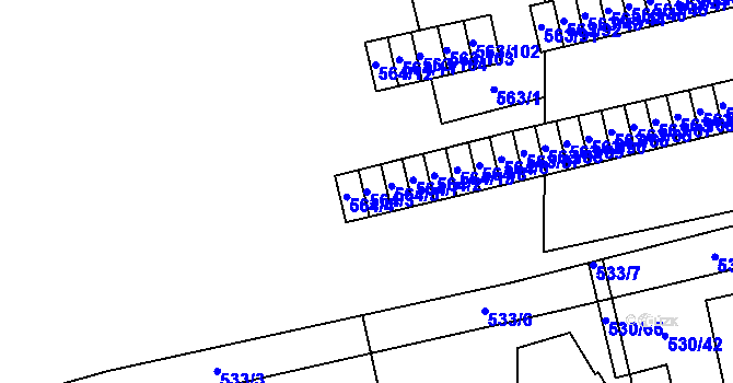 Parcela st. 564/3 v KÚ Svinov, Katastrální mapa
