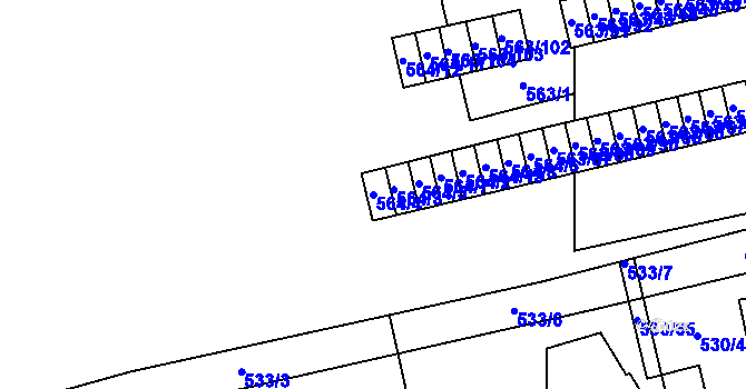 Parcela st. 564/4 v KÚ Svinov, Katastrální mapa