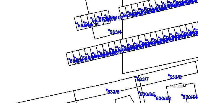 Parcela st. 564/13 v KÚ Svinov, Katastrální mapa