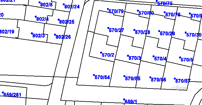 Parcela st. 570/2 v KÚ Svinov, Katastrální mapa
