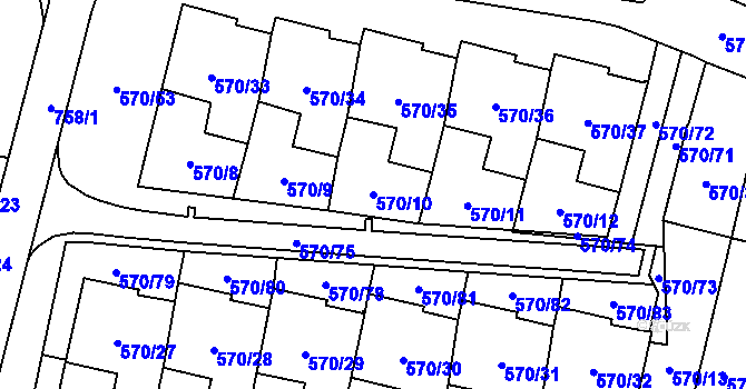 Parcela st. 570/10 v KÚ Svinov, Katastrální mapa