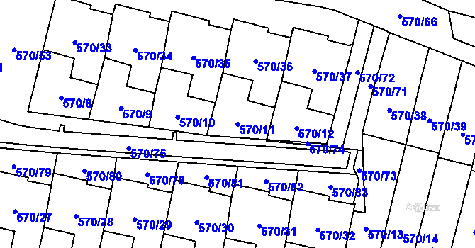 Parcela st. 570/11 v KÚ Svinov, Katastrální mapa