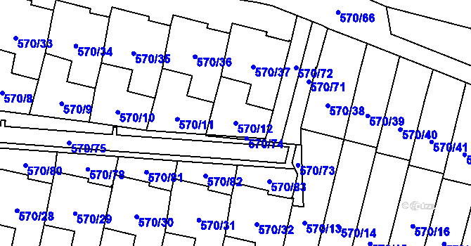 Parcela st. 570/12 v KÚ Svinov, Katastrální mapa