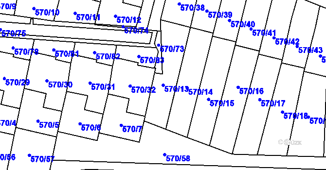 Parcela st. 570/13 v KÚ Svinov, Katastrální mapa