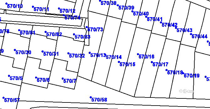 Parcela st. 570/14 v KÚ Svinov, Katastrální mapa