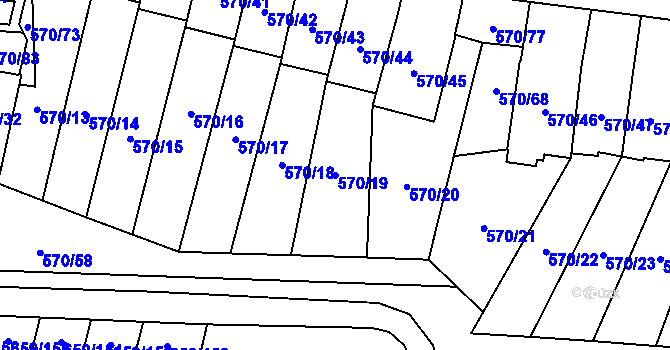 Parcela st. 570/19 v KÚ Svinov, Katastrální mapa