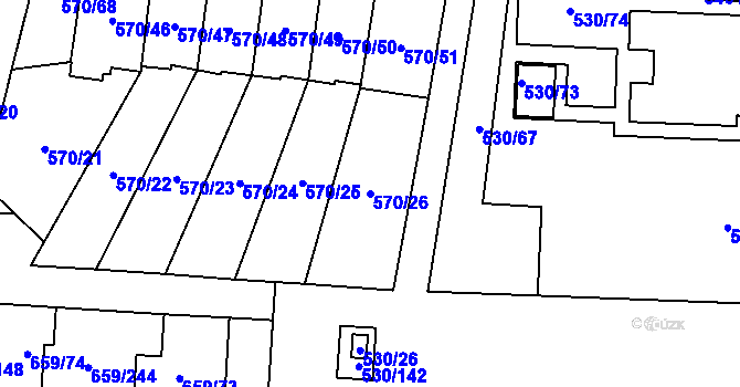 Parcela st. 570/26 v KÚ Svinov, Katastrální mapa