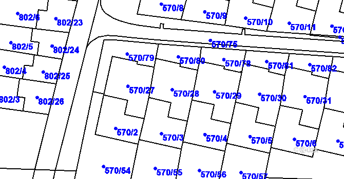 Parcela st. 570/28 v KÚ Svinov, Katastrální mapa