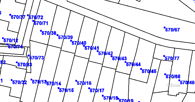 Parcela st. 570/42 v KÚ Svinov, Katastrální mapa