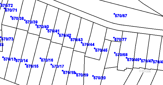 Parcela st. 570/44 v KÚ Svinov, Katastrální mapa